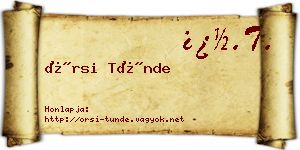 Örsi Tünde névjegykártya